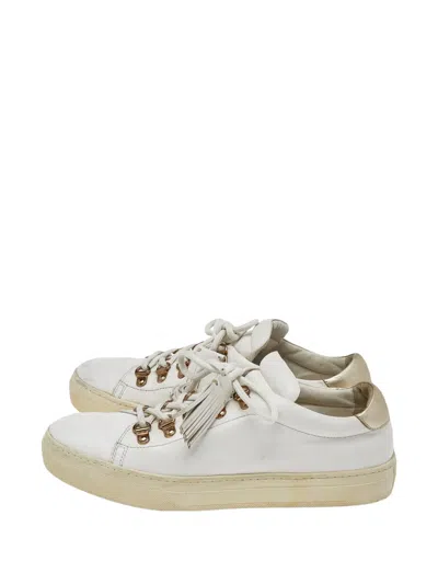 Pre-owned Tod's Vintage Tassel-trim Sneakers In White