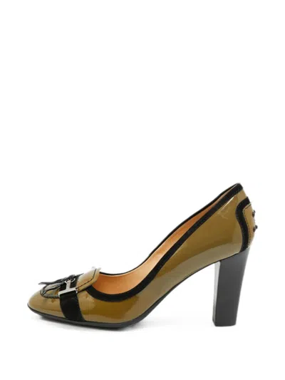 Pre-owned Tod's Vintage T-bar Pumps In Green