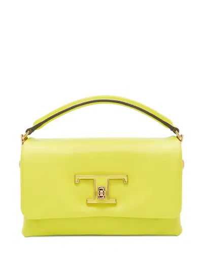 Pre-owned Tod's Vintage Timeless T Shoulder Bag In Yellow