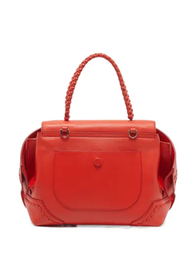 Pre-owned Tod's Vintage Wave Braided Tote Bag In Red