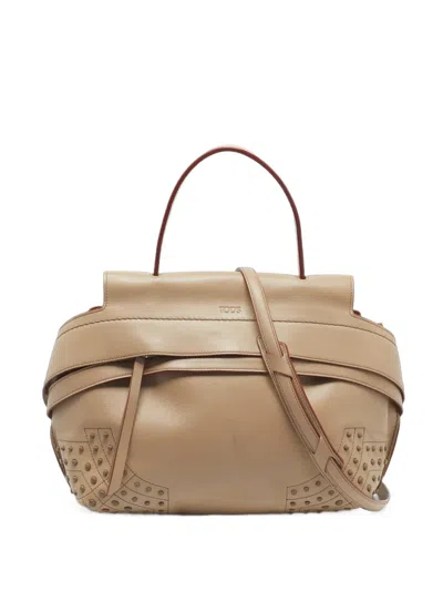 Pre-owned Tod's Vintage Wave Tote Bag In Neutrals