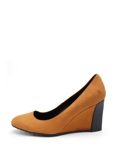 Pre-owned Tod's Vintage Wedge Pumps In Brown