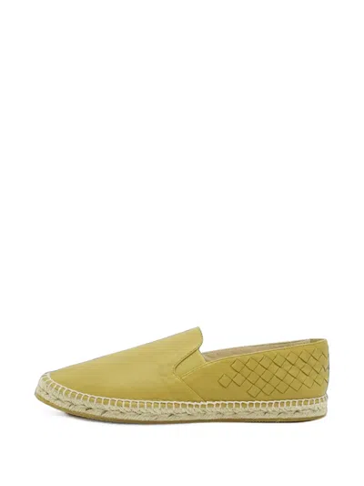 Pre-owned Tod's Vintage Woven Leather Espadrilles In Green
