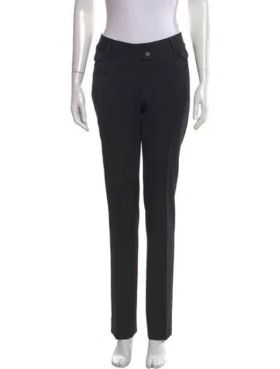 Pre-owned Tod's Virgin Wool Straight Leg Pants In Black