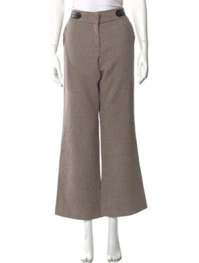Pre-owned Tod's Virgin Wool Wide Leg Pants In Neutral