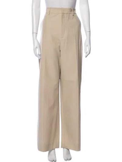 Pre-owned Tod's Virgin Wool Wide Leg Pants In Neutrals