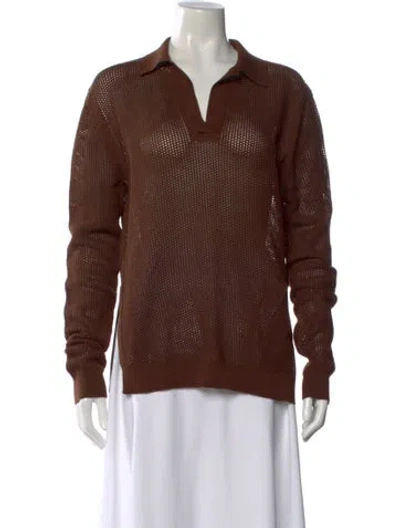 Pre-owned Tod's V-neck Sweater In Brown