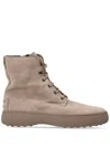 Tod's W. G. Lace-up Ankle Boots In Nude
