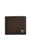 Tod's Leather Bi-fold Wallet In Brown