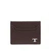 Tod's T Timeless-logo Card Holder In Brown