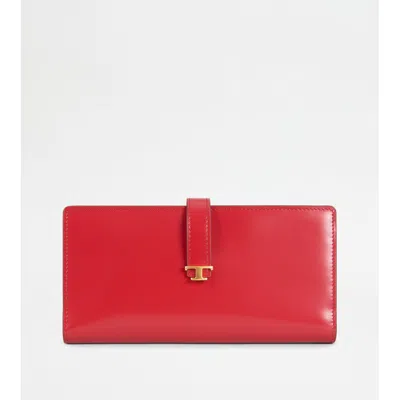Tod's Wallet In Leather In Red