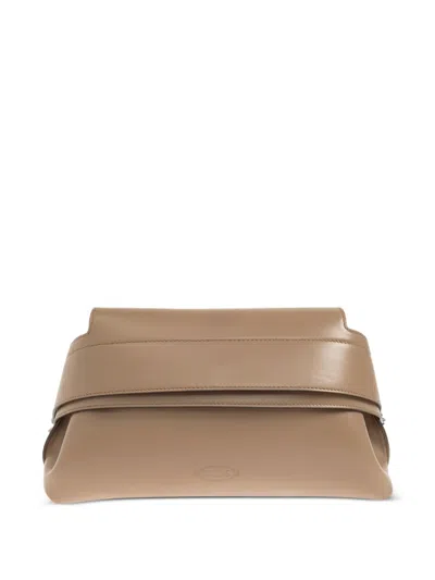 Tod's Wave Clutch Bag In White