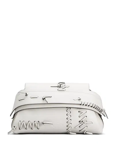 Tod's Wave Clutch Bag In White