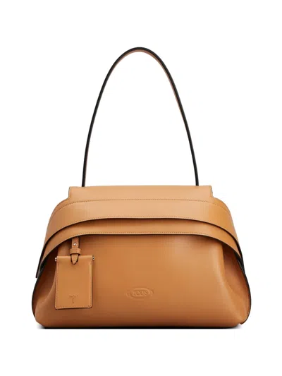 Tod's Wave Layered Shoulder Bag In Brown