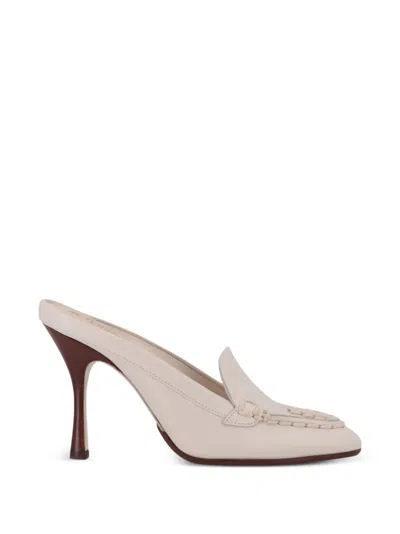 Tod's Whipstitch-trim Leather Heeled Mules In Multi