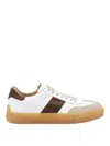 Tod's Round Toe Panel Sneakers In Blanco