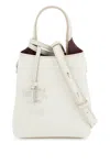 Tod's White Calf Leather Crossbody Bag With Burgundy Details Women In White
