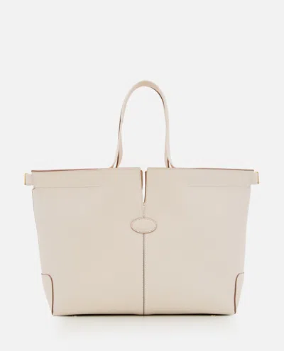 TOD'S WHITE DI BAG FOLIO TOTE