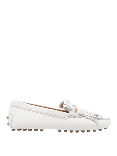 TOD'S WHITE GOMMINO LOAFERS