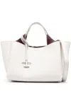 TOD'S WHITE HANDBAG WITH EMBOSSED LOGO AND T TIMELESS CHARM IN GRAINY LEATHER WOMAN