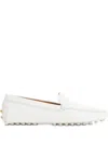 Tod's White Leather Loafers In White