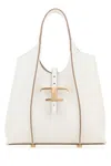 Tod's White Shopping Leather Tote Bag In Blue