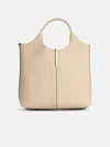 Tod's White Leather Shopping Bag In White