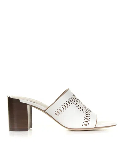 TOD'S TODS WHITE LEATHER SLIPPER