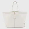 Tod's White Leather Top Handle Bag In Neutrals