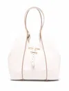 Tod's Leather Panelled Tote Bag In White