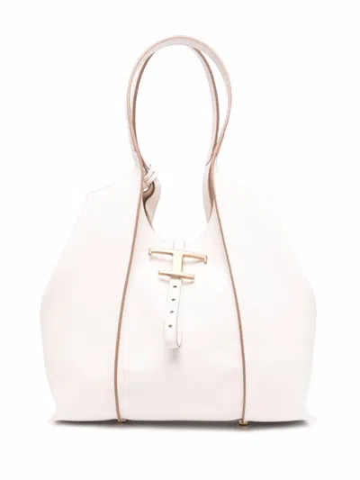 Tod's White Leather Tote Bag