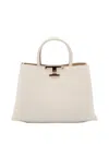Tod's White Leathet Top Handle Bag In Rosado Claro
