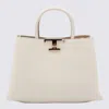 Tod's White Leathet Top Handle Bag In Stucco