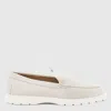 Tod's Slip-on Leather Moccasin Shoes With Cushioned Sole In Mastice
