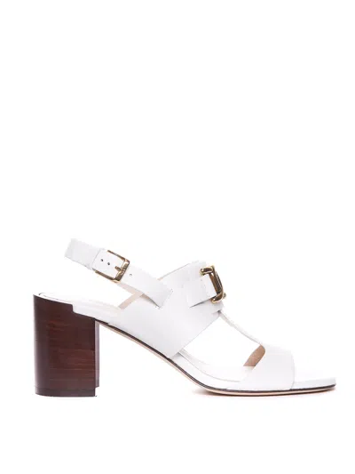 Tod's White Pump Sandals Lateral Buckle