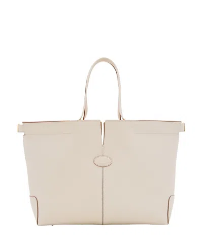 Tod's White Shopping Bag In Multi