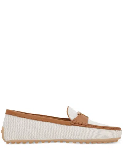 TOD'S WHITE SLIP ON LOAFERS