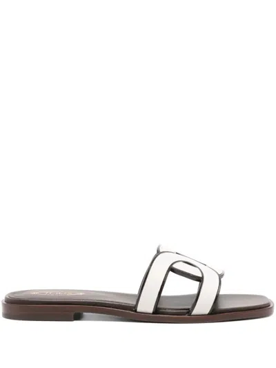 TOD'S WHITE SLIP ON SANDALS