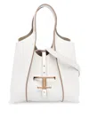 Tod's Mini T Timeless Leather Shopping Bags In White
