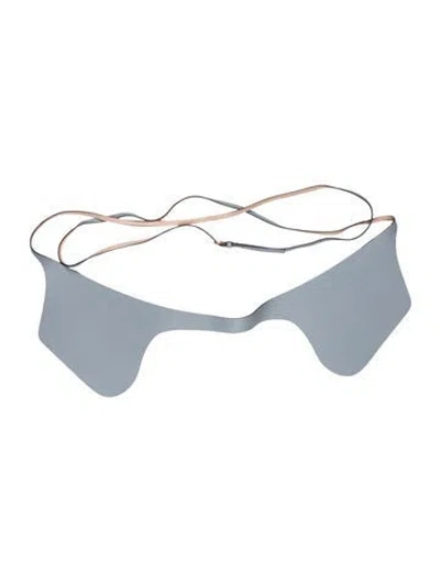 Pre-owned Tod's Wide Leather Waist Belt In Blue