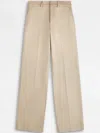 Tod's Wide-leg Cotton Trousers In Neutrals