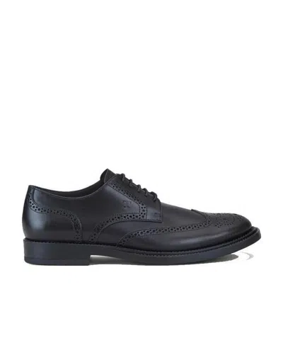 Tod's Wingtip Monogram Brogues In Black