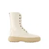TOD'S WINTER GOMMINI BOOTS - LEATHER - WHITE