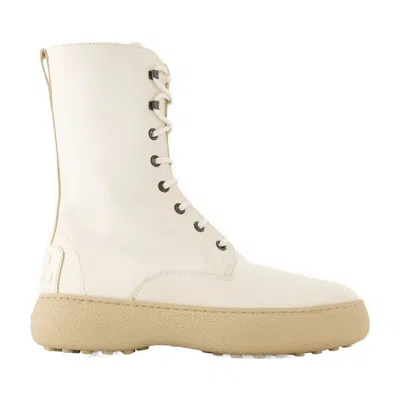 Tod's Winter Gommini Boots  Leather White