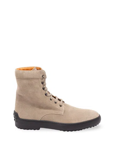 Tod's Winter Gommino Ankle Boots In Suede In Brown