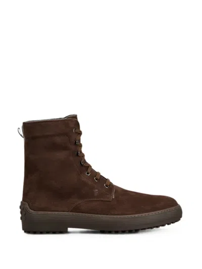 Tod's Winter Gommino Ankle Boots In Pashmy Suede In Multi