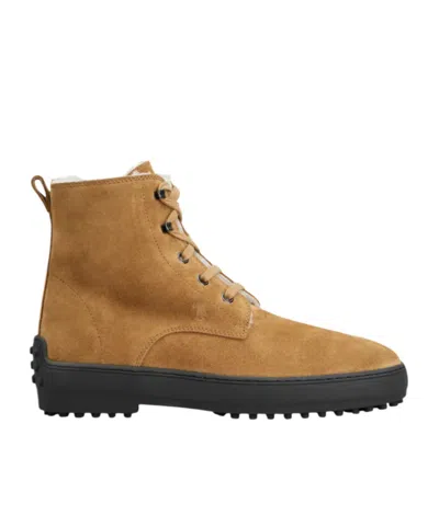 Tod's Winter Gommino Ankle Boots In Suede In Neutral