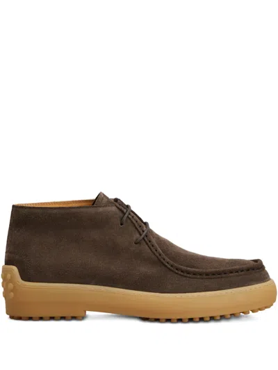 Tod's Winter Gommino Lace-up Boots In Brown