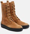 Tod's Winter Gommino Suede Ankle Boots In Neutral