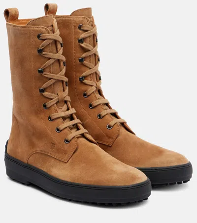 TOD'S WINTER GOMMINO SUEDE ANKLE BOOTS